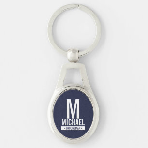 Persoonlijk navis monogram en naam voor de getuige sleutelhanger