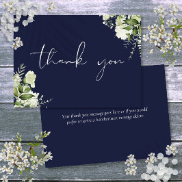 Persoonlijk Navy Blauw Groene Elegante Schrift Bedankkaart
