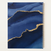Persoonlijk Navy Blauwe Gouden Agate Geode Initiaa Planner (Achterkant)