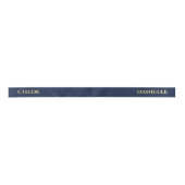 Persoonlijk Navy Blauwe Lint met Gouden Naam Tekst (Voorkant)