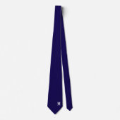 Persoonlijk Navy Blauwe Monogram Initiaal Wapen Stropdas (Voorkant)