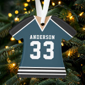 Persoonlijk Navy en Zwart Hockeyshirt Ornament