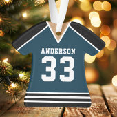 Persoonlijk Navy en Zwart Hockeyshirt Ornament
