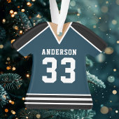 Persoonlijk Navy en Zwart Hockeyshirt Ornament