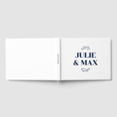 Persoonlijk Navy Flourish Huwelijk Gastenboek (Volledig)