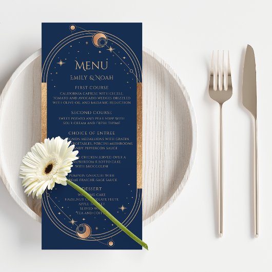 Persoonlijk Navy Goud Hemels Huwelijk Menu