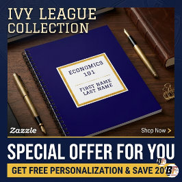 Persoonlijk Navyblauw Goud Preppy Ivy League Notitieboek