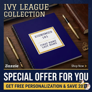 Persoonlijk Navyblauw Goud Preppy Ivy League Notitieboek