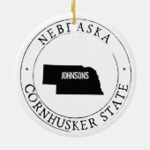 Persoonlijk Nebraska-Ornament Keramisch Ornament (Achterkant)