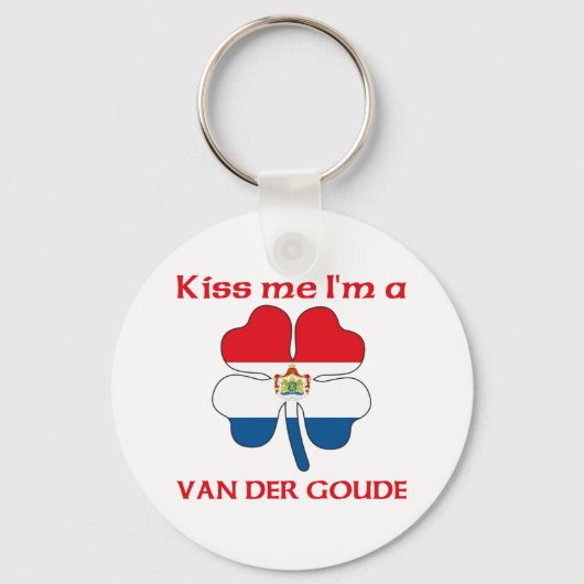 Persoonlijk Nederlands Kus Ik ben Van Der Goude Sleutelhanger (Voorkant)