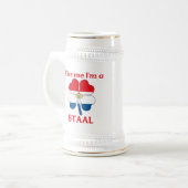 Persoonlijk Nederlands Kus me Ik ben Staal Bierpul (Voorkant links)