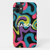 Persoonlijk Neon Abstract Patroon — Retro Design Case-Mate iPhone Case (Achterkant)
