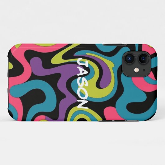 Persoonlijk Neon Abstract Patroon — Retro Design Case-Mate iPhone Case (Achterkant (horizontaal))
