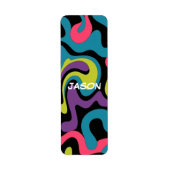 Persoonlijk Neon Abstract Patroon — Retro Design Etiket (Voorkant)