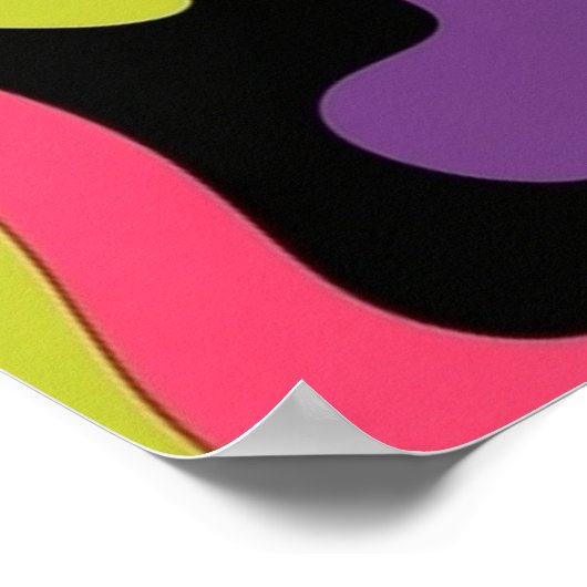 Persoonlijk Neon Abstract Patroon — Retro Design Poster (Hoek)