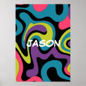 Persoonlijk Neon Abstract Patroon — Retro Design Poster (Voorkant)