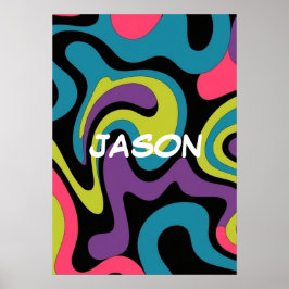 Persoonlijk Neon Abstract Patroon — Retro Design Poster