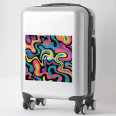 Persoonlijk Neon Abstract Patroon — Retro Design Sticker (Koffer)