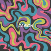 Persoonlijk Neon Abstract Patroon — Retro Design Sticker (Voorkant)