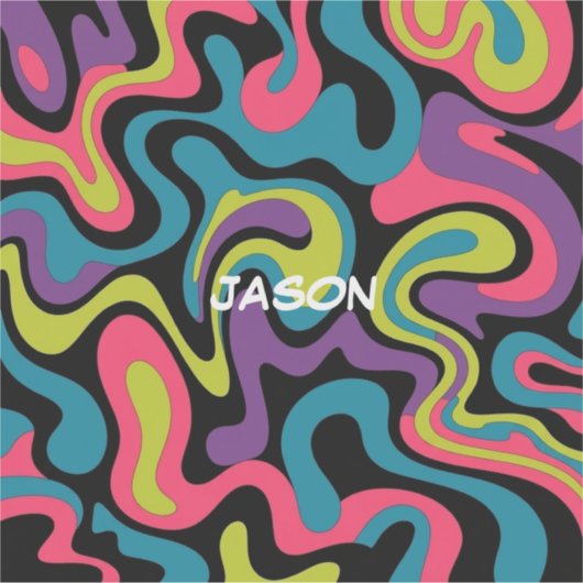Persoonlijk Neon Abstract Patroon — Retro Design Sticker (Voorkant)