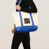 Persoonlijk Neon Abstract Patroon — Retro Design Tote Bag (Voorkant (product))