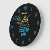 Persoonlijk Neon Bord Coffee Bar Grote Klok (Hoek)