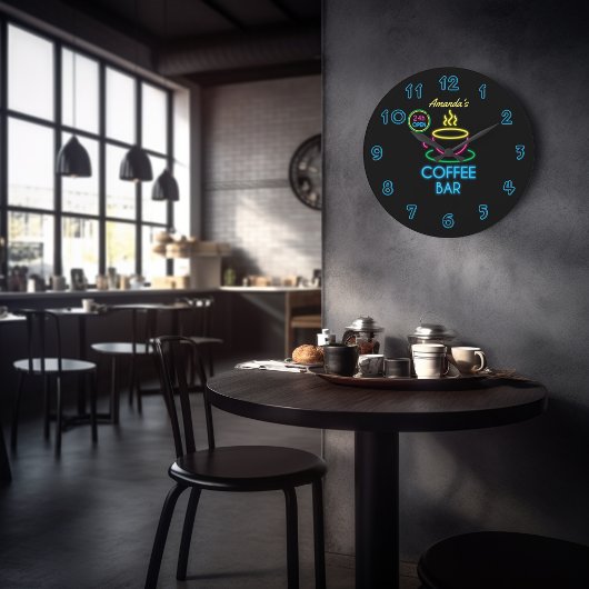 Persoonlijk Neon Bord Coffee Bar Grote Klok