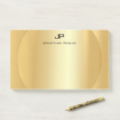 Persoonlijk nep goud elegant modern monogram post-it® notes (Op bureau)