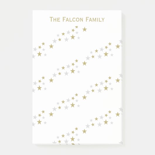 Persoonlijk nep zilver goud sterrenpatroon post-it® notes (Voorkant)