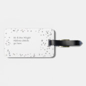 Persoonlijk 'Net Getrouwd' Zilveren Confetti Bagagelabel (Achterkant horizontaal)