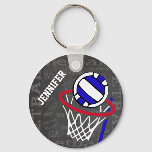 Persoonlijk netball Keyring Sleutelhanger (Voorkant)