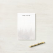 Persoonlijk nevelig bos-raster, modern mannelijk post-it® notes (Op bureau)