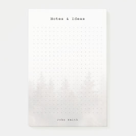 Persoonlijk nevelig bos-raster, modern mannelijk post-it® notes