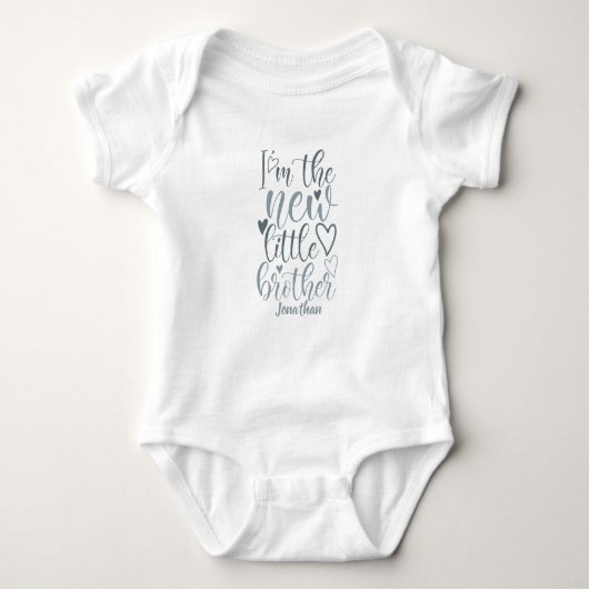 Persoonlijk Nieuw Kleine Broer Witte Baby   Romper (Voorkant)
