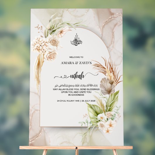 Persoonlijk Nikah Welkom Acrylaat Bord - Roos (Neutraal)
