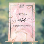 Persoonlijk Nikkah Welkom Acryl Bord - Roos (Neutraal)