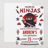Persoonlijk Ninja Warrior-feest verjaardag Kaart (Voorkant / Achterkant)