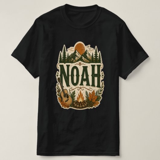 Persoonlijk Noah kampeer T-shirt (Design voorkant)