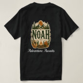 Persoonlijk Noah kampeer T-shirt (Design achterkant)