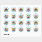 Persoonlijk Noah's Ark Baby shower Dank je Ronde Sticker (Vel)