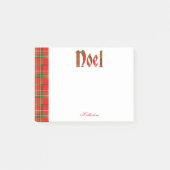 Persoonlijk: "Noel" - kersttartan Typografie Post-it® Notes (Voorkant)