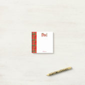 Persoonlijk: "Noel" - kersttartan Typografie Post-it® Notes (Op bureau)