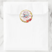 Persoonlijk Noordpool-sneeuwmannenkerstcadeau Ronde Sticker (Tas)
