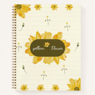 Persoonlijk Notebook met Gele Bloem Notitieboek