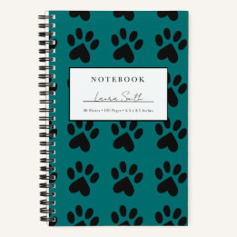Persoonlijk notebook met zwarte en turquoise poota notitieboek