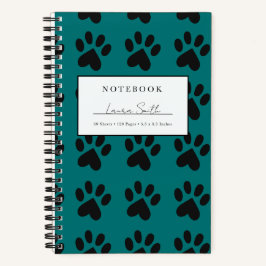 Persoonlijk notebook met zwarte en turquoise poota notitieboek