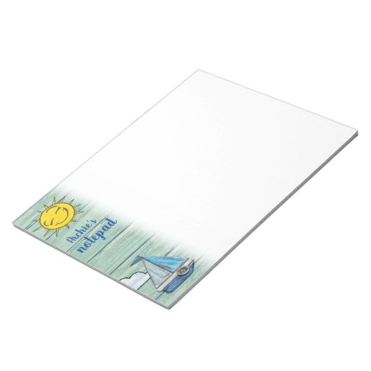 Persoonlijk notitieblok 3 Driftwood Beach ontwerp (Schuin)