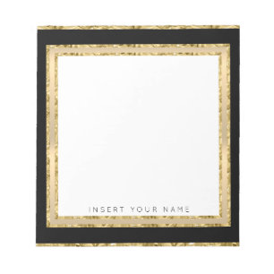 Persoonlijk notitieblok 'Crystal Gold Black' 14 x 