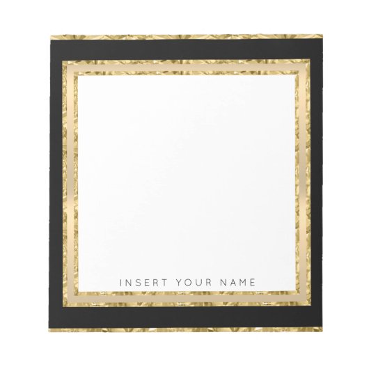 Persoonlijk notitieblok 'Crystal Gold Black' 14 x  (Voorkant)