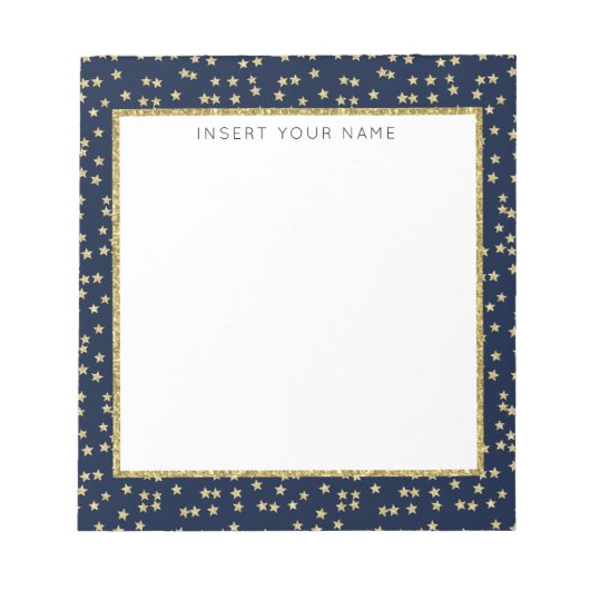 Persoonlijk notitieblok 'Marineblauw & Gouden ster (Voorkant)